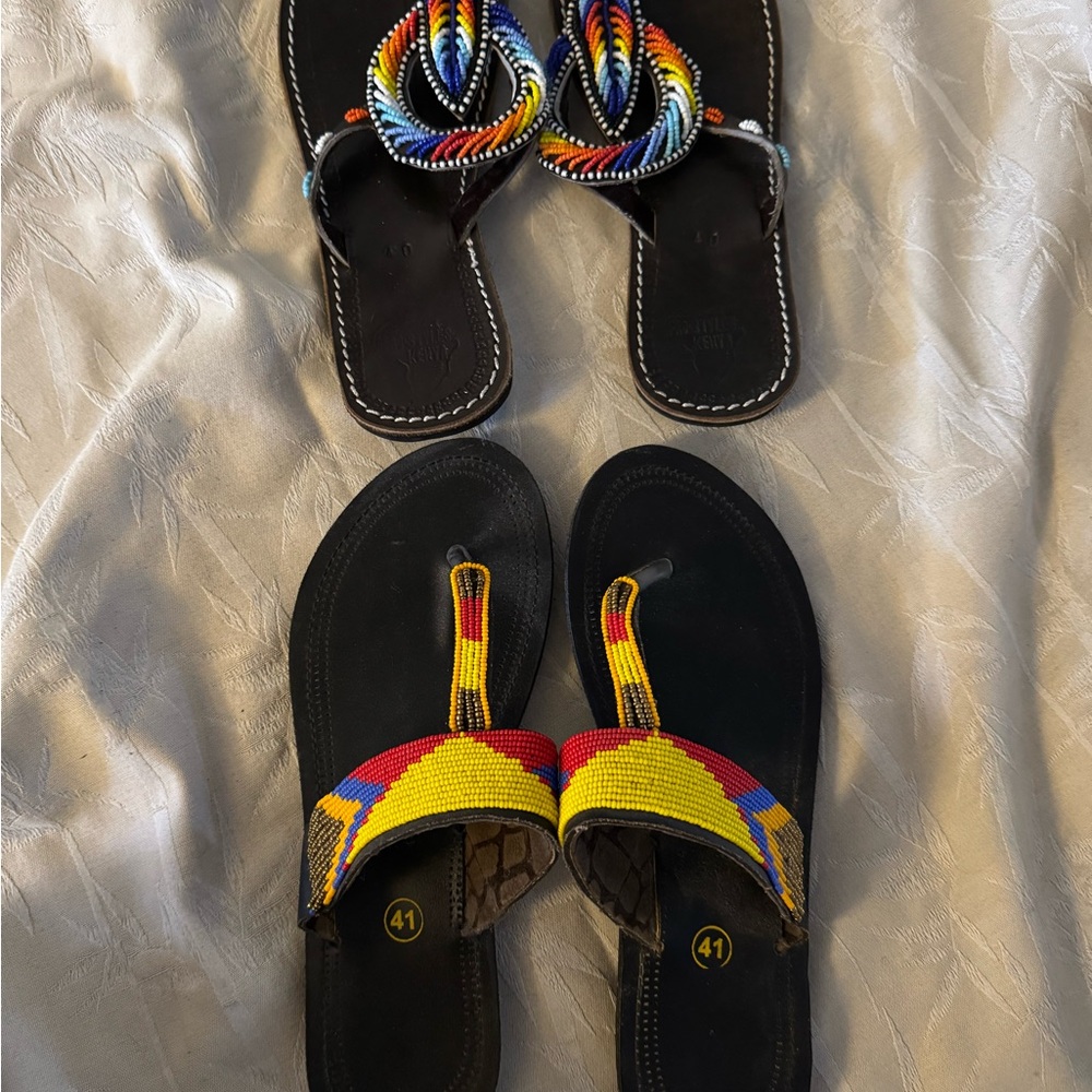 Handcrafted African Colorful Beaded Sandals